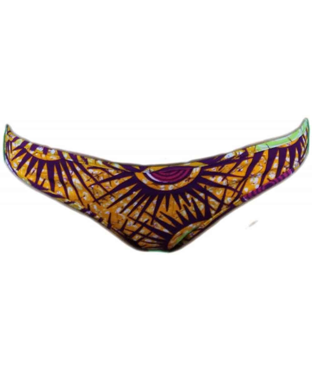 Bottoms Women's Mid Rise Bikini Bottom Orange/Multi-Color - Orange - CC1295STSKR $17.83