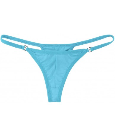 Sets Women's 2 Pieces Bikini Set Beachwear Bathing Suit Halterneck Triangle Strappy Swimwear - Light Blue - CC18NNO2Y6C $34.30