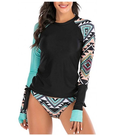 Tankinis Long Sleeve Swimsuit for Women 2020 Spring Summer Sunscreen Cute Trendy Print Tankini Beach Surfing Suit Swimwear - ...