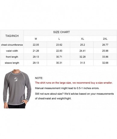 Rash Guards Men's Long Sleeve Rashguard Sun Shirt UV Protect Athletic Shirts UPF 50 - Gray - CC18M72TDXT $26.88