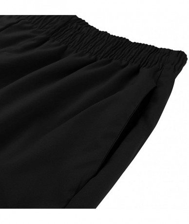 Trunks Men's Pants Summer Casual Elastic Waistband Shorts Workout Athletic Jogger Shorts Pants - Black - CY18U0AK0Y8 $26.18