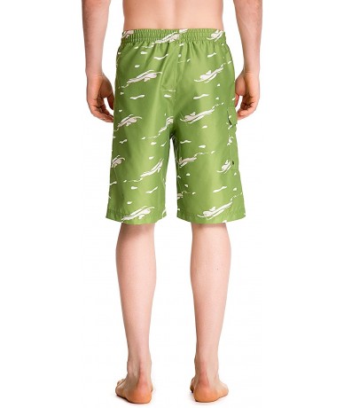 Board Shorts Men's Swim Trunks Quick Dry Board Shorts-Lightweight - Green - CD188ZYGHGW $33.70