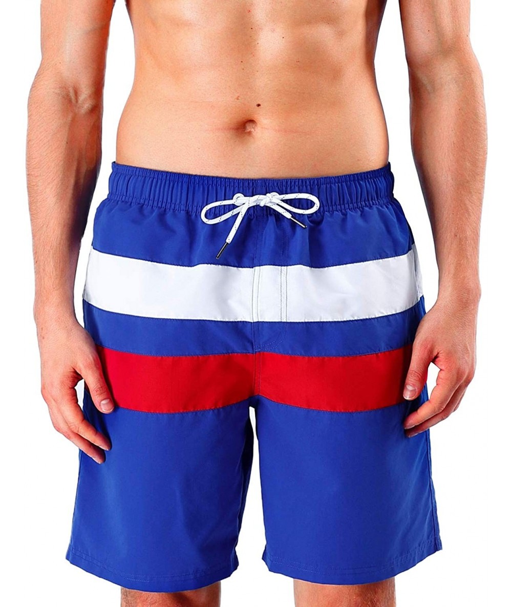 Board Shorts Chubbies Mens Swim Trunks Shorts Big and Tall - Bluestripe - CZ18O3WIEET $34.45