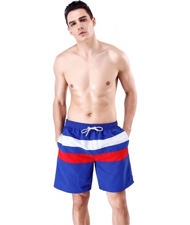 Board Shorts Chubbies Mens Swim Trunks Shorts Big and Tall - Bluestripe - CZ18O3WIEET $34.45