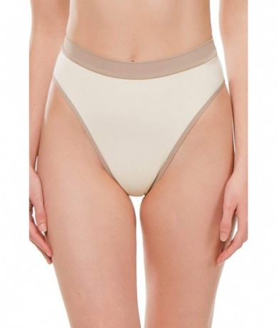 Bottoms Women's Ridin' High High Waist Bikini Bottom - Cream/Buff - C218R5YO3LY $82.51