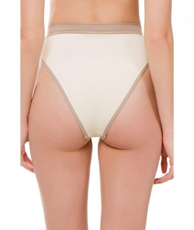 Bottoms Women's Ridin' High High Waist Bikini Bottom - Cream/Buff - C218R5YO3LY $82.51