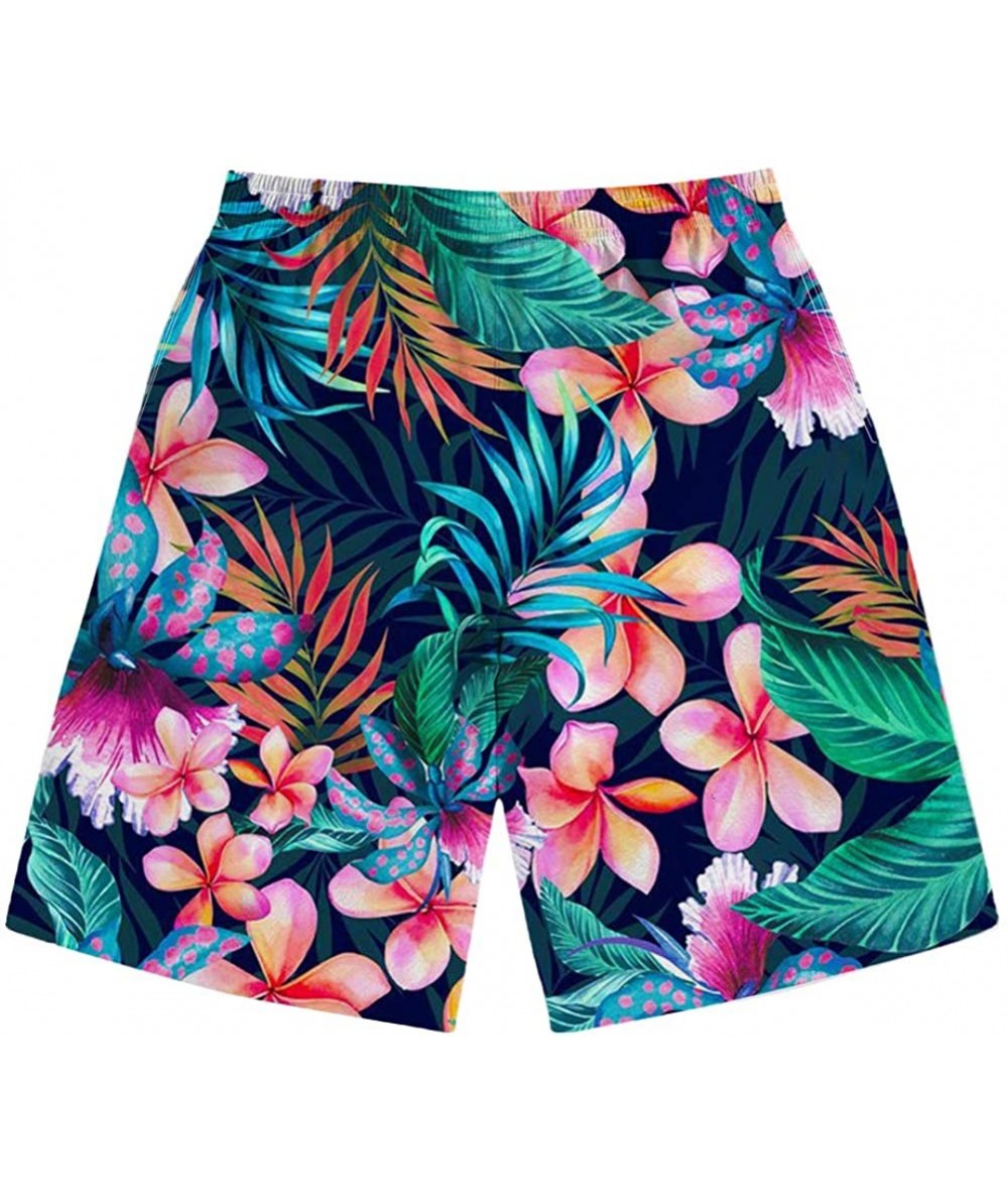 Trunks Tropical Style Mens Beach Swim Surf Shorts Quick Dry Sports Trunks with Mesh Lining - Tropical Flower-1 - C4195TYZE2R ...