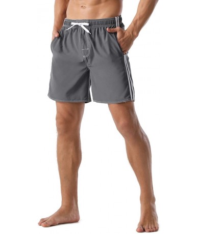 Board Shorts Men's Swim Trunks Water Sport Printed Quick Dry Drawsting - Gray-269 - CF18YH54E4K $36.07