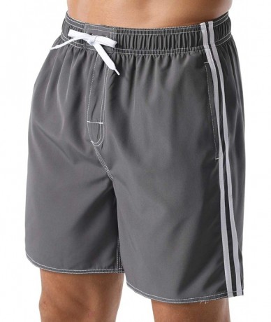 Board Shorts Men's Swim Trunks Water Sport Printed Quick Dry Drawsting - Gray-269 - CF18YH54E4K $36.07