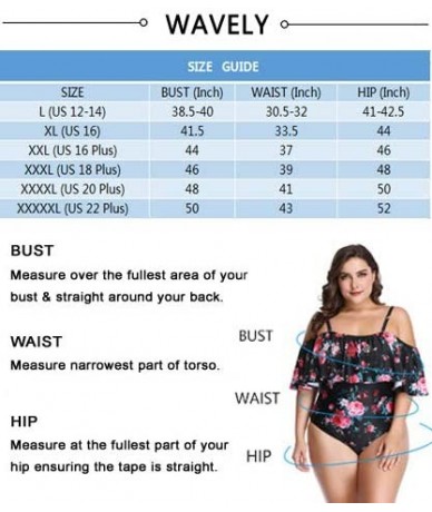 One-Pieces Plus Size One Piece Swimsuits for Women Tummy Control Ruffle Swimwear - Orange - CT18H54W4Q6 $46.51