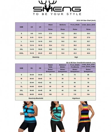 Racing Women's 2 Piece Bathing Suit with Boyshort Stripe Tankini Swimsuit - Green Blue - C9198NU3WA5 $47.76