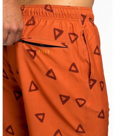 Trunks Nomad Swim Trunks Recylced Men's Quick Dry 4 Way Stretch 18" Swimsuit - Rust - C518EY0S0I7 $62.54