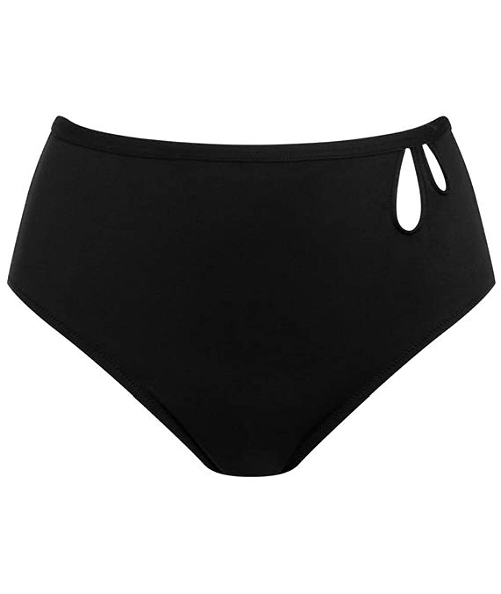 Tankinis Women's Corsica High Waist Brief Swim Panty - Black - C018Z7386E5 $32.52