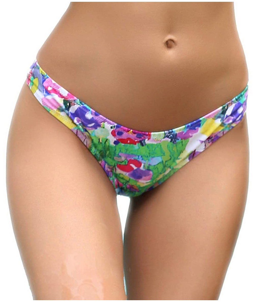 Bottoms Women's Swimwear Swim Shorts Briefs Cheeky Ruched Hipster Bikini Bottoms - Forest Green - B - CQ18GA6IRG3 $31.08