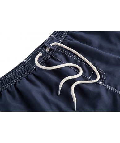 Trunks Mens Beach Board Shorts Swim Trunks with Cargo Pockets - Navy - CU182ECZ82U $34.64