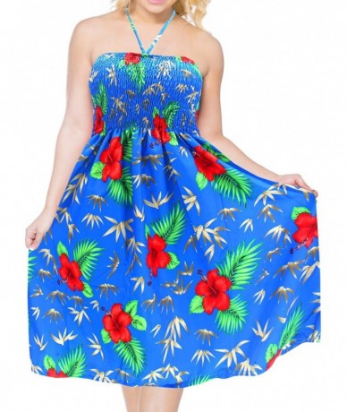 Cover-Ups Women's Plus Size Beach Dress Hawaiian Camp Party Loungewear Printed B - Blue_p971 - C3182GXQYN6 $39.65