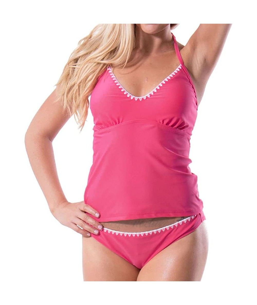 Tankinis Girl Juniors Active Sport Tankini Set - Designed in USA - Berry - CI184XXWZ0Q $68.16