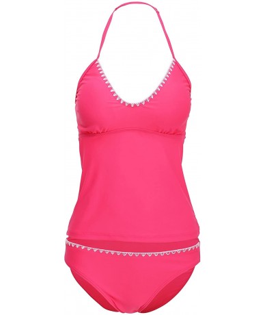 Tankinis Girl Juniors Active Sport Tankini Set - Designed in USA - Berry - CI184XXWZ0Q $68.16