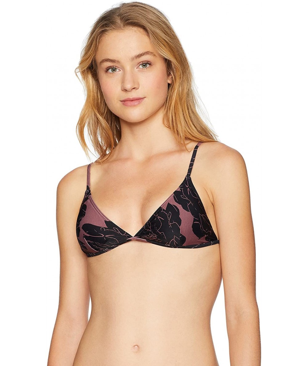 Tops Women's Peony Floral Triangle Bikini Top - Rose - CL189OXZOE4 $71.17