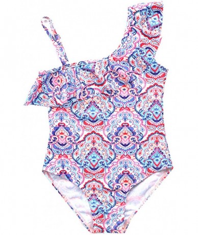 Racing Mother & Girl Floral Print One Piece Swimsuit - Child - CE18D65NT8A $37.16