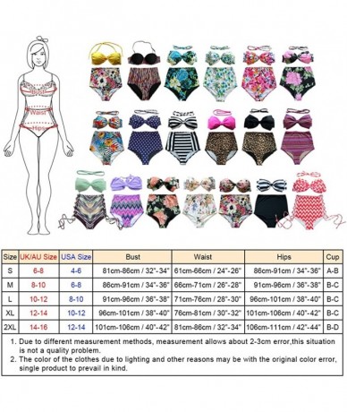 Sets 2PCS Womens High Waisted Swimsuit Bathing Suit Set Beach Bikini Swimwear - Pink Leopard - C618DTRM4SL $25.59