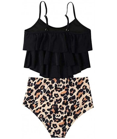 Sets Women Two Pieces Bathing Suits Top Ruffled with High Waisted Bottom Bikini Set Tankini Switmsuit - A - CE1960SW250 $29.90