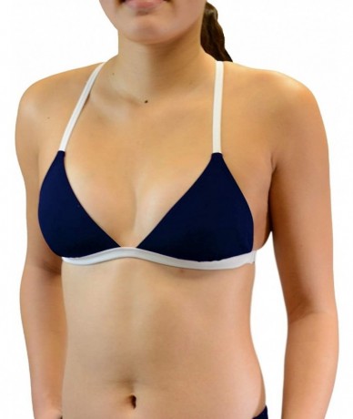 Tops Girl's/Women's Crossback Workout Bikini (Top or Bottom) - Navy/White2 (Top) - CG116O4MLRX $33.24