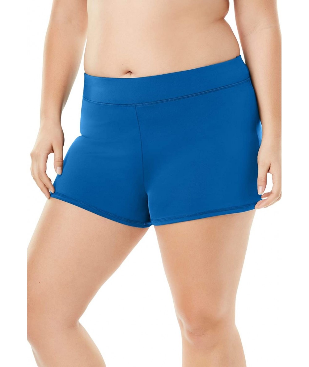 Bottoms Women's Plus Size Wide-Band Swim Short - Dream Blue (0151) - CA195SDQMS2 $43.04