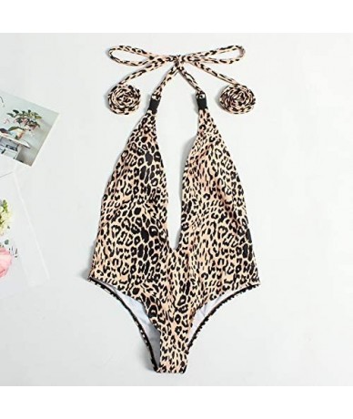 Sets Women's Padded One Piece Monokini Swimsuit Leopard Snakeskin Printed Bathing Suit with Cover Up Onepiece k leopard - CY1...