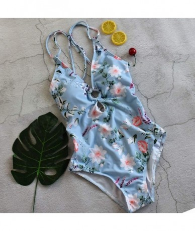 One-Pieces One Piece Monokini Swimsuits for Women Sexy Tummy Control Floral Print Bathing Suit Summer Beach Bikini Swimwear -...