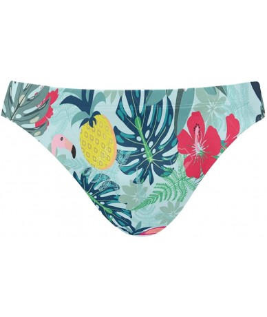 Racing Flamingo Pineapple Toucan Monstera Leaf Mens Swim Trunks Sport Swim Brief Thong Bikini Swimsuit - As Pattern - CZ18ZDL...