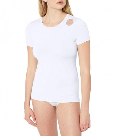 Rash Guards Women's Whitewash Loose Fit Short Sleeve Rashguard - White - CH12N15VQNF $49.33