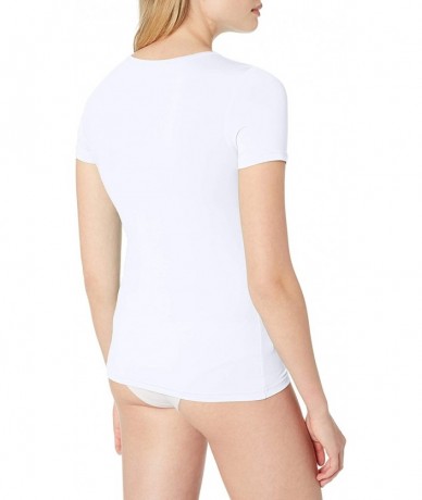 Rash Guards Women's Whitewash Loose Fit Short Sleeve Rashguard - White - CH12N15VQNF $49.33