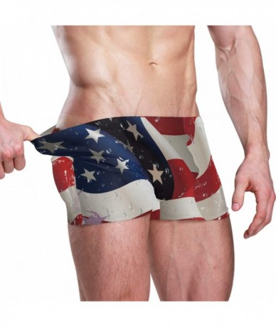 Briefs Graffiti Brazilian Flag Men's Swim Trunks Square Leg Swimsuit Swimwear Boxer Brief - American Flag - CE18TNXQ9RX $54.99