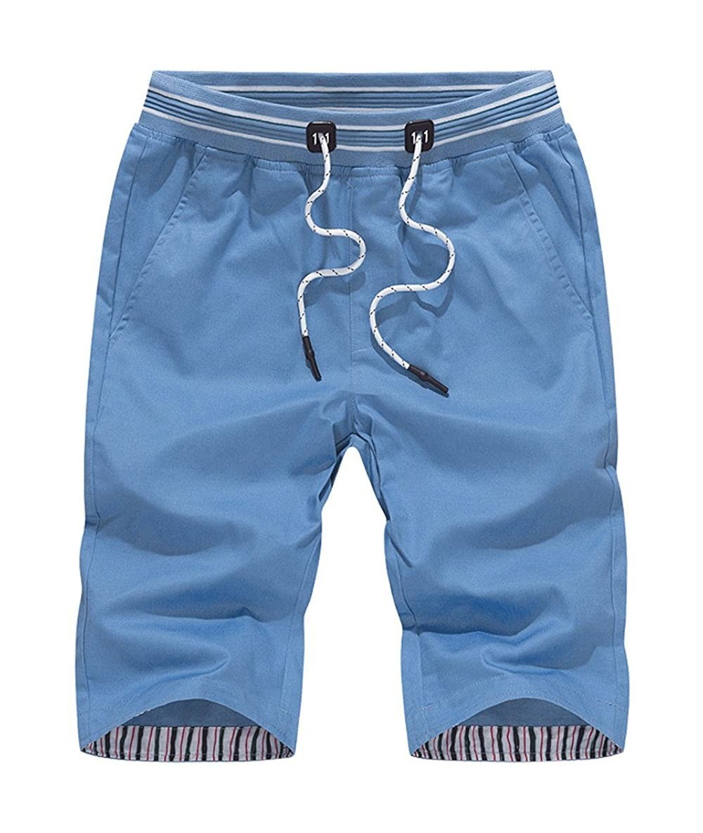 Trunks Mens Solid Shorts Swim Trunks Quick Sport Causal Beach Surfing Swimming Water Pants Carnival - Blue - CP18OZZA6IG $40.18