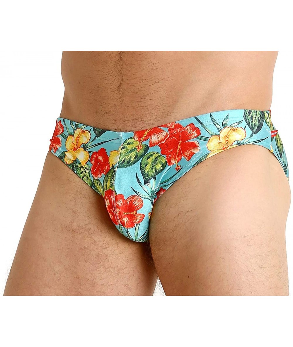 Briefs Enhancer Swim Brief Hibiscus Cruise - C918RL7U7EY $83.61