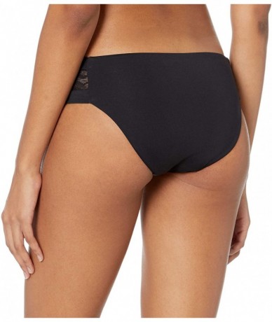 Tankinis Women's Hipster Bikini Bottom Swimsuit with Zig Zag Trim - Active Black - CY18T025EM7 $86.22