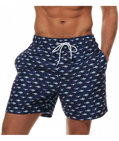 Board Shorts Mens Board Shorts Swimsuits Swim Trunks Long Beach wimwear with Mesh Liner Pocket - Little Fish - C5198R06R5W $3...