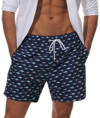 Board Shorts Mens Board Shorts Swimsuits Swim Trunks Long Beach wimwear with Mesh Liner Pocket - Little Fish - C5198R06R5W $3...