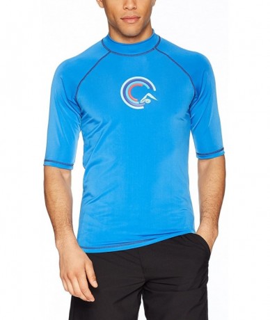 Rash Guards Men's Fiji UPF 50+ Rashguard - Banzai Royal - CL18000LEWK $33.62