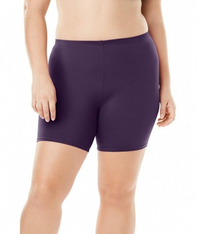 Bottoms Women's Plus Size Swim Boy Short - Blackberry (0071) - C2193Q99G6Y $37.81