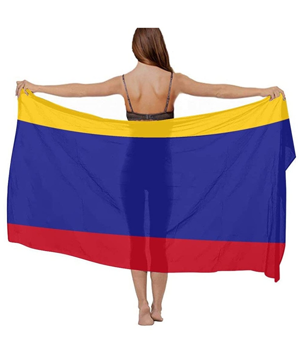 Cover-Ups Women Fashion Shawl Wrap Summer Vacation Beach Towels Swimsuit Cover Up - Colombia Flag - C1190HHZYSC $46.14