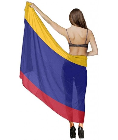 Cover-Ups Women Fashion Shawl Wrap Summer Vacation Beach Towels Swimsuit Cover Up - Colombia Flag - C1190HHZYSC $46.14