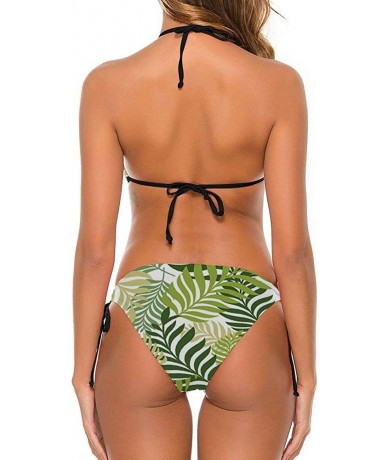 Sets Women's Fashion Elegant Inspired Swimsuit Bikini Set Beach Holiday - Tropic Exotic Palm Tree Leaves Natural Botanical Sp...