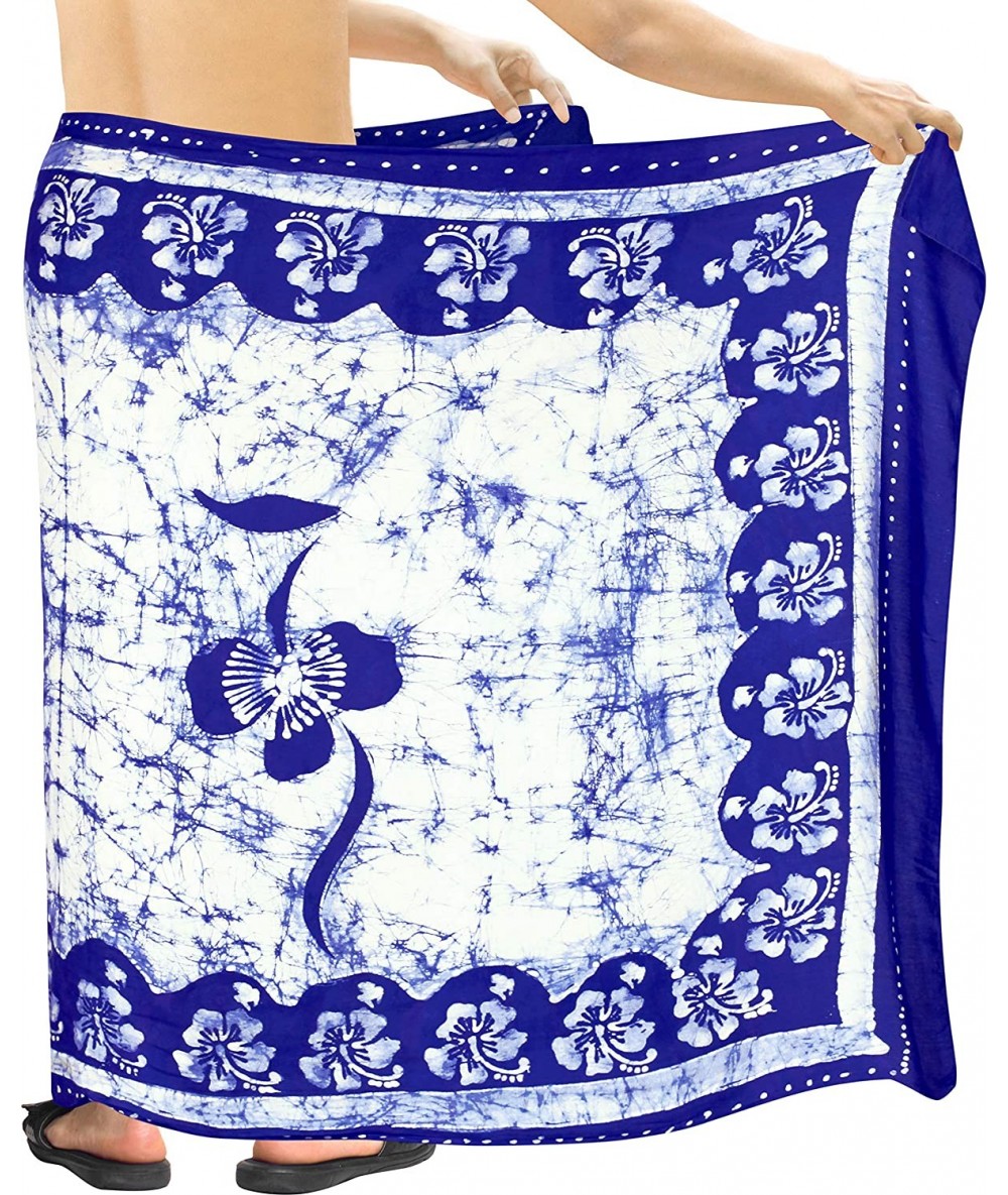 Cover-Ups Men's Loungewear Hawaii Sarongs for Men Plus Size Beach Wrap Vacation - Blue_p345 - CE182XQ2QAH $35.75