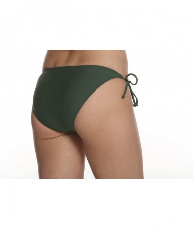 Sets Women's Swimwear Triangle Bikini Top with Side Tie Bottom Set - Hunter Green - CQ18KOHCQ47 $65.96