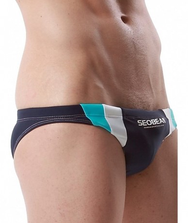 Briefs Mens Low Rise Sexy Sport Swimwear Trunk Boxer Brief Bikini Swimsuit - 2705 Navy - C4125NTTSG1 $40.12