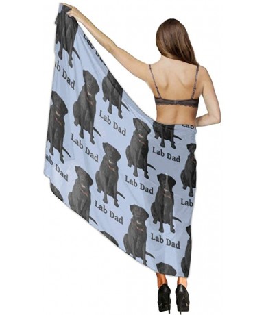 Cover-Ups Women Girls Beach Swimsuit Cover Up Fashion Wedding Party Shawl Wrap - Lab Dad Black Labrador Retriever Dog - CW196...