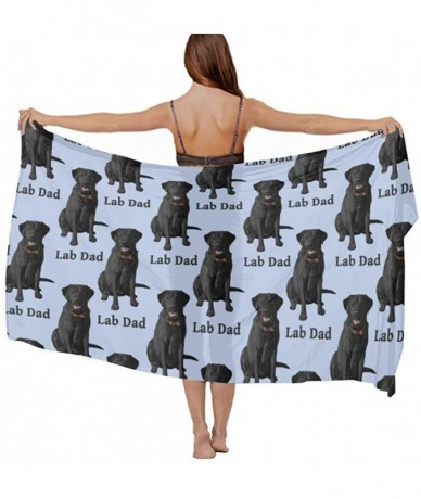 Cover-Ups Women Girls Beach Swimsuit Cover Up Fashion Wedding Party Shawl Wrap - Lab Dad Black Labrador Retriever Dog - CW196...