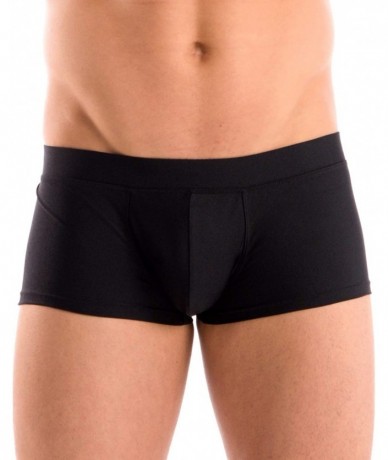 Briefs Mens New Solid Hot Body Boxer Swimsuit - Black - CG112MML34X $34.63